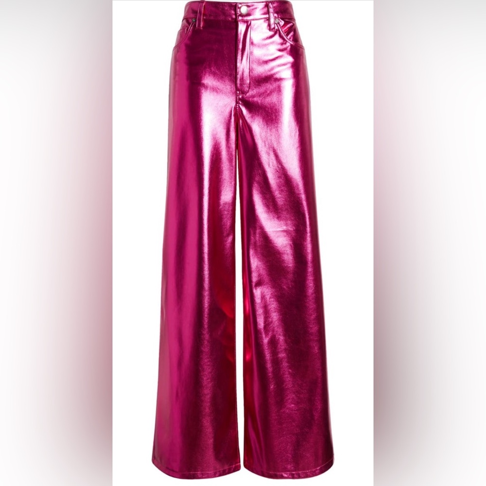 NWOT Metallic Faux Leather Wide Leg Pants
